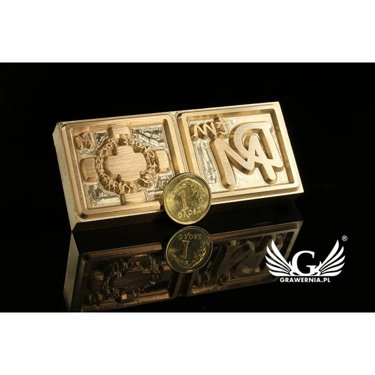 Hot and Cold Logo Embossing Stamp - Die Dimensions: 72x31mm - CNC', which is in the category 'Industry and Company / Metal Dies and Stamps'. Do not translate the category.
