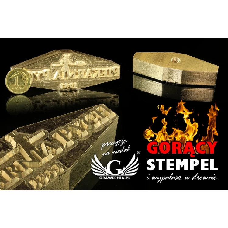 Hot and Cold Logo Embossing Stamp - Die Dimensions: 67x23mm - CNC', which is in the category 'Industry and Company / Dies and Metal Stamps'. Do not translate the category.