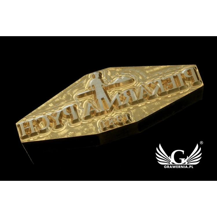 Hot and Cold Logo Embossing Stamp - Die Dimensions: 67x23mm - CNC', which is in the category 'Industry and Company / Dies and Metal Stamps'. Do not translate the category.