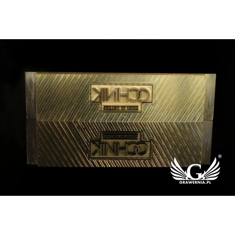 Hot and Cold Logo Embossing Stamp - Die Dimensions: 118x30mm - CNC and Laser