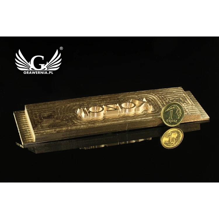 Hot and Cold Logo Embossing Stamp - Die Dimensions: 118x30mm - CNC', which is in the category 'Industry and Company / Dies and Metal Stamps'. Do not translate the category.