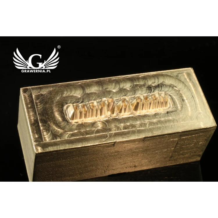 Hot and Cold Logo Embossing Stamp - Die Dimensions: 36x15mm - CNC', which is in the category 'Industry and Company / Metal Dies and Stamps'. Do not translate the category.