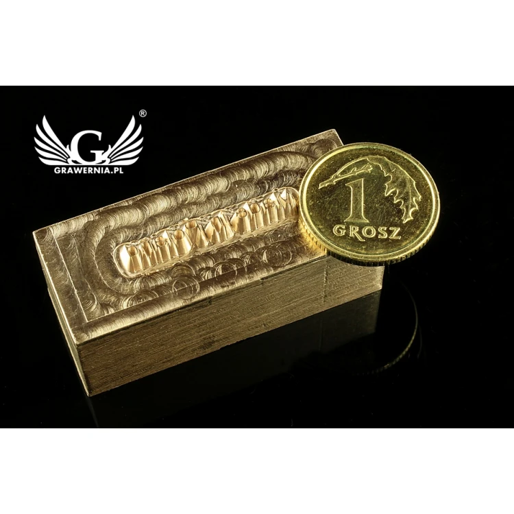 Hot and Cold Logo Embossing Stamp - Die Dimensions: 36x15mm - CNC', which is in the category 'Industry and Company / Metal Dies and Stamps'. Do not translate the category.
