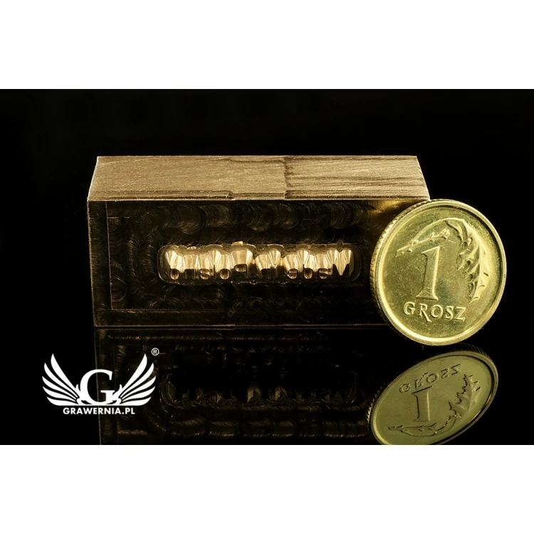 Hot and Cold Logo Embossing Stamp - Die Dimensions: 36x15mm - CNC', which is in the category 'Industry and Company / Metal Dies and Stamps'. Do not translate the category.