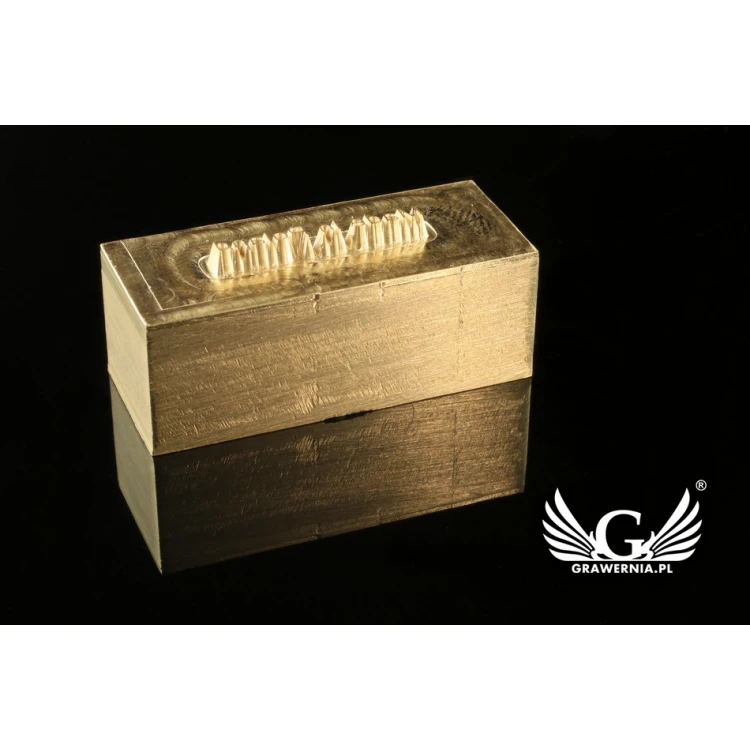 Hot and Cold Logo Embossing Stamp - Die Dimensions: 36x15mm - CNC', which is in the category 'Industry and Company / Metal Dies and Stamps'. Do not translate the category.