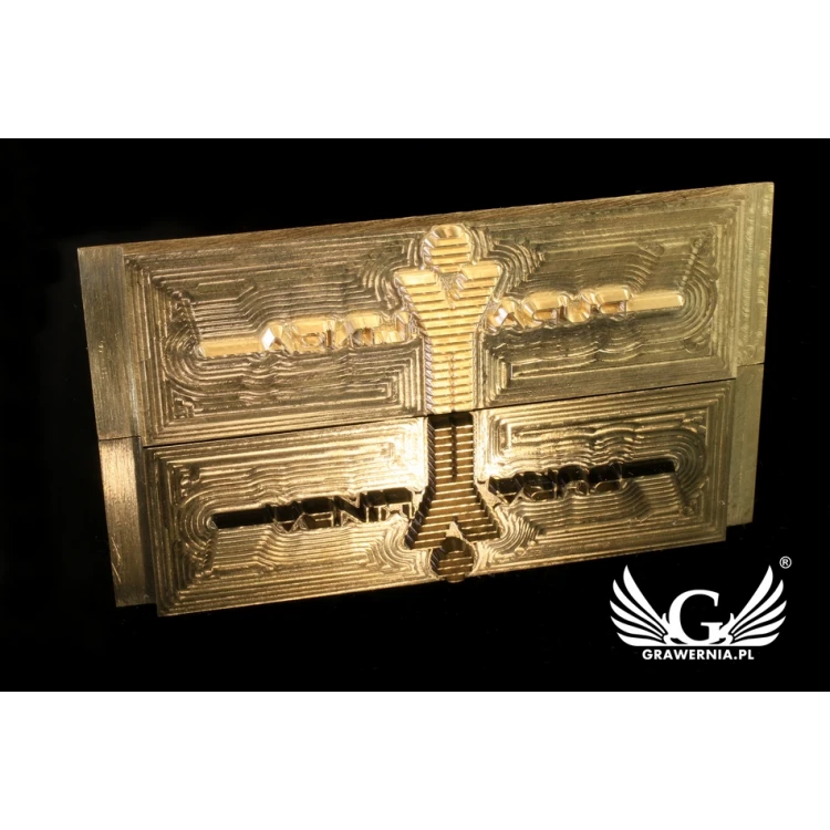 Hot and Cold Logo Embossing Stamp - Die Dimensions: 118x38mm - CNC', which is in the category 'Industry and Company / Metal Dies and Stamps'. Do not translate the category.