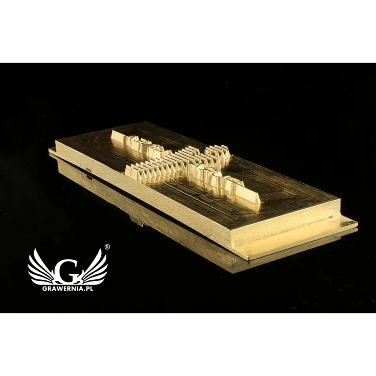 Hot and Cold Logo Embossing Stamp - Die Dimensions: 118x38mm - CNC', which is in the category 'Industry and Company / Metal Dies and Stamps'. Do not translate the category.