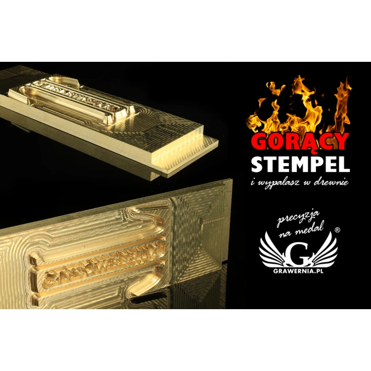 Hot and Cold Logo Embossing Stamp - Die Dimensions: 118x32mm - CNC', which is in the category 'Industry and Company / Metal Dies and Stamps'. Do not translate the category.