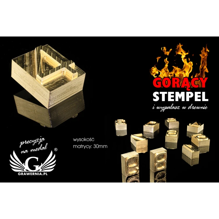Hot and Cold Logo Embossing Stamp - NUMBERS - die height: 30mm - CNC', which is in the category 'Industry and Company / Dies and Metal Stamps'. Do not translate the category.