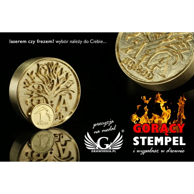 Hot and Cold Logo Embossing Stamp - Die Diameter: 42mm - CNC', which is in the category 'Industry and Company / Dies and Metal Stamps'. Do not translate the category.