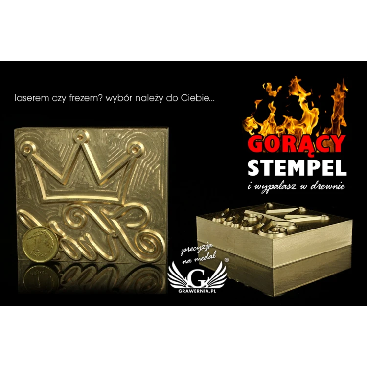 Hot and Cold Logo Embossing Stamp - Die Dimensions: 62x55mm - CNC