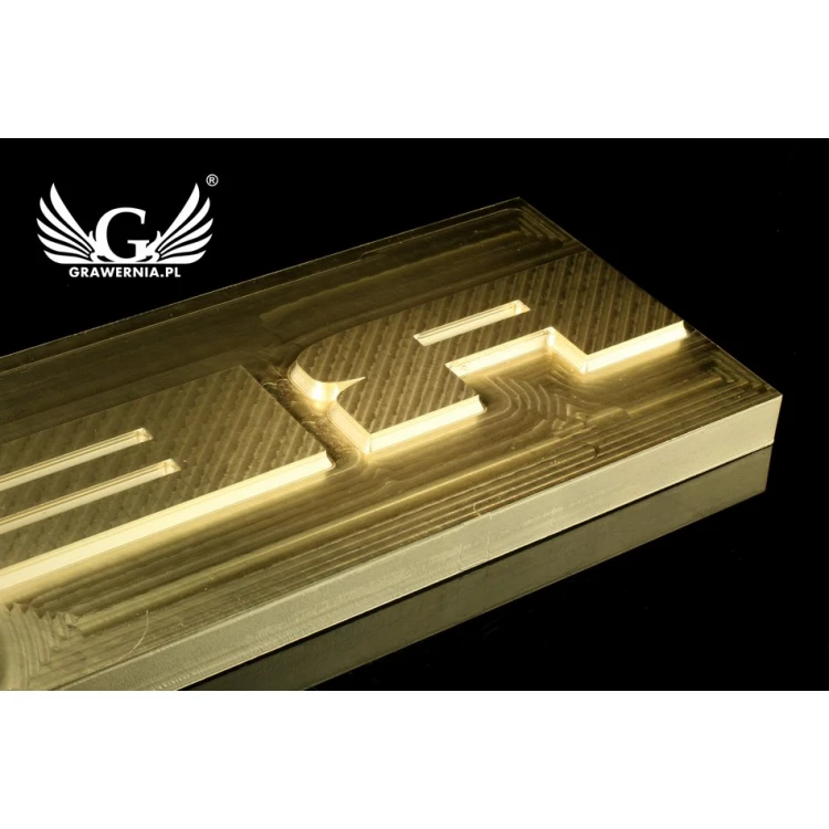 Hot stamping logo press - die dimensions: 275x92mm - CNC', which is in the category 'Industry and Company / Metal dies and stamps'. Do not translate the category.