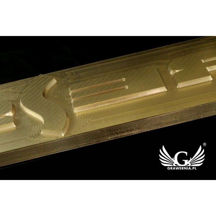 Hot stamping logo press - die dimensions: 275x92mm - CNC', which is in the category 'Industry and Company / Metal dies and stamps'. Do not translate the category.