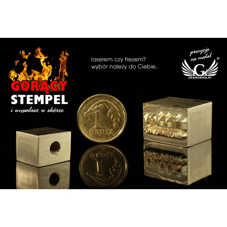 Hot and Cold Logo Embossing Stamp - Die Dimensions: 17x12mm - CNC