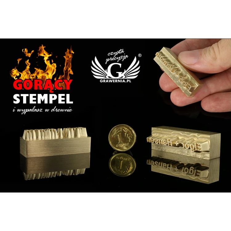 Hot and Cold Logo Embossing Stamp - Die Dimensions: 41x13mm - CNC', located in the category 'Industry and Company / Dies and Metal Stamps'. Do not translate the category.