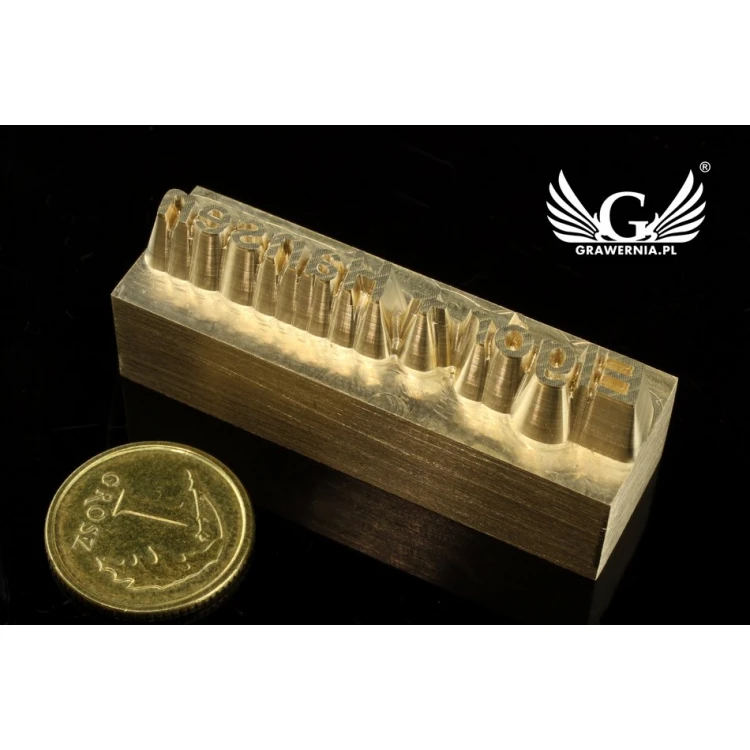 Hot and Cold Logo Embossing Stamp - Die Dimensions: 41x13mm - CNC', located in the category 'Industry and Company / Dies and Metal Stamps'. Do not translate the category.