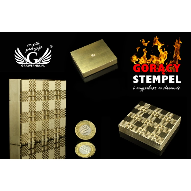 Hot and Cold Logo Embossing Stamp - Die Dimensions: 60x70mm - CNC', which is in the category 'Industry and Company / Dies and Metal Stamps'. Do not translate the category.
