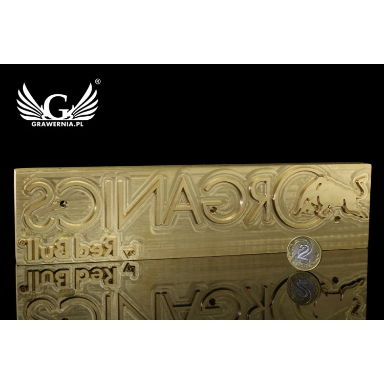 Hot stamping logo press - die dimensions: 233x58mm - CNC', which is in the category 'Industry and Company / Dies and metal stamps'. Do not translate the category.
