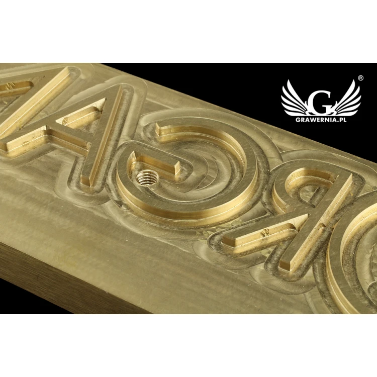 Hot stamping logo press - die dimensions: 233x58mm - CNC', which is in the category 'Industry and Company / Dies and metal stamps'. Do not translate the category.