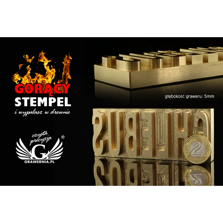 Hot and Cold Logo Embossing Stamp - Die Dimensions: 100x40mm - CNC