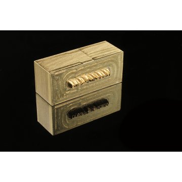Hot and Cold Logo Embossing Stamp - Die Dimensions: 36x15mm - CNC', which is in the category 'Industry and Company / Metal Dies and Stamps'. Do not translate the category.