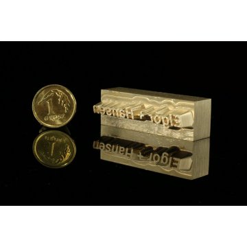 Hot and Cold Logo Embossing Stamp - Die Dimensions: 41x13mm - CNC', located in the category 'Industry and Company / Dies and Metal Stamps'. Do not translate the category.