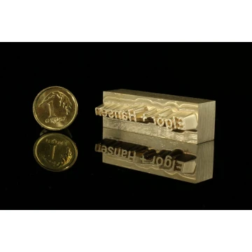 Hot and Cold Logo Embossing Stamp - Die Dimensions: 41x13mm - CNC', located in the category 'Industry and Company / Dies and Metal Stamps'. Do not translate the category.