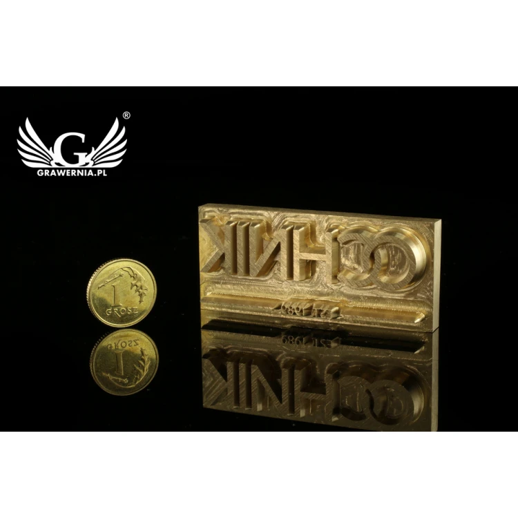 Hot and Cold Logo Embossing Stamp - Die Dimensions: 55x24mm - CNC', which is in the category 'Industry and Company / Dies and Metal Stamps'. Do not translate the category.