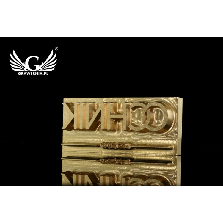 Hot and Cold Logo Embossing Stamp - Die Dimensions: 55x24mm - CNC', which is in the category 'Industry and Company / Dies and Metal Stamps'. Do not translate the category.