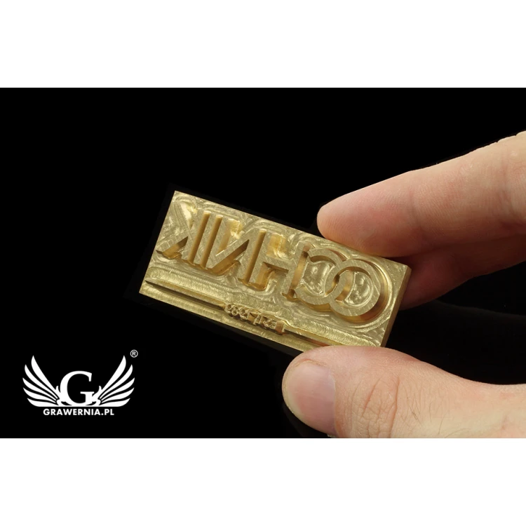 Hot and Cold Logo Embossing Stamp - Die Dimensions: 55x24mm - CNC', which is in the category 'Industry and Company / Dies and Metal Stamps'. Do not translate the category.