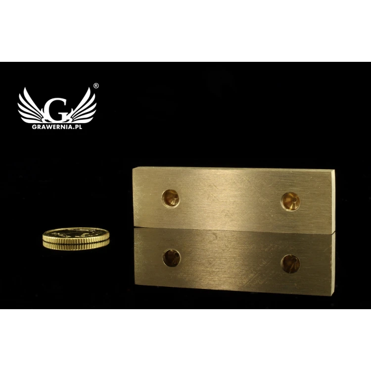 Hot and Cold Logo Embossing Stamp - Die Dimensions: 50x15mm - CNC', which is in the category 'Industry and Company / Dies and Metal Stamps'. Do not translate the category.