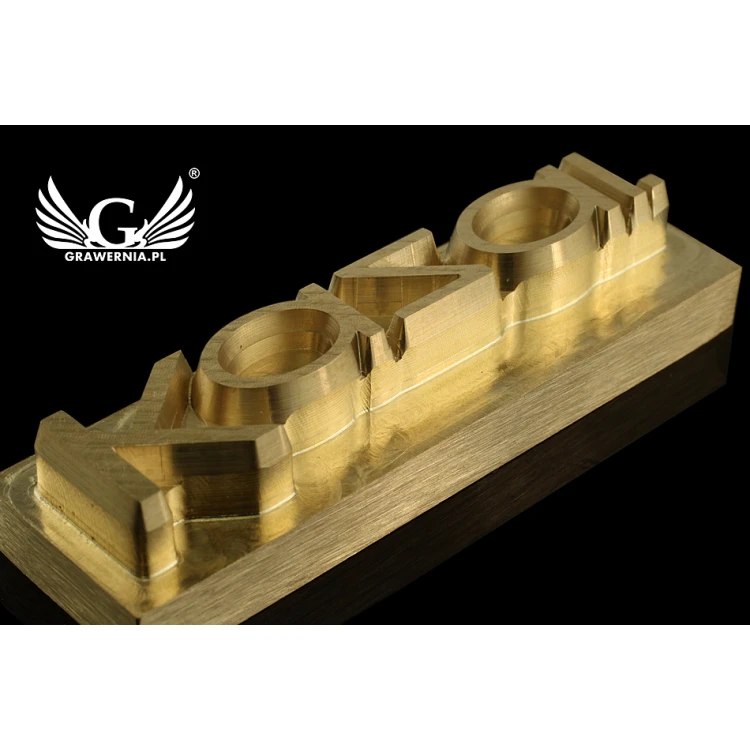 Hot and Cold Logo Embossing Stamp - Die Dimensions: 50x15mm - CNC', which is in the category 'Industry and Company / Dies and Metal Stamps'. Do not translate the category.