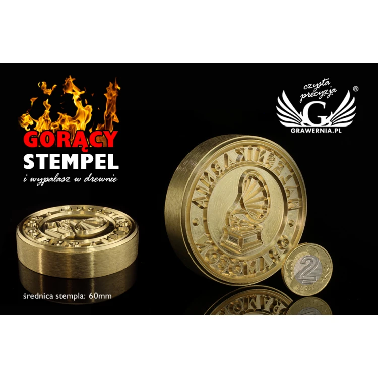 Hot and Cold Logo Embossing Stamp - Die Diameter: 63mm - CNC', which is in the category 'Industry and Company / Dies and Metal Stamps'. Do not translate the category.