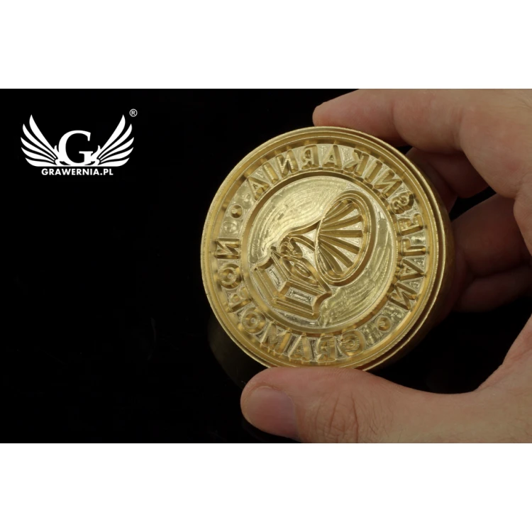 Hot and Cold Logo Embossing Stamp - Die Diameter: 63mm - CNC', which is in the category 'Industry and Company / Dies and Metal Stamps'. Do not translate the category.