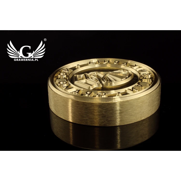 Hot and Cold Logo Embossing Stamp - Die Diameter: 63mm - CNC', which is in the category 'Industry and Company / Dies and Metal Stamps'. Do not translate the category.