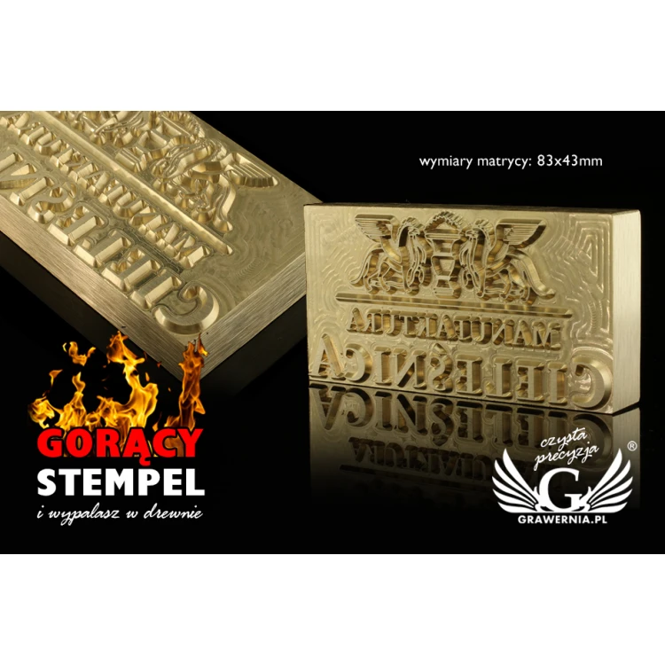 Hot and Cold Logo Embossing Stamp - Die Dimensions: 83x43mm - CNC', located in the category 'Industry and Company / Dies and Metal Stamps'. Do not translate the category.