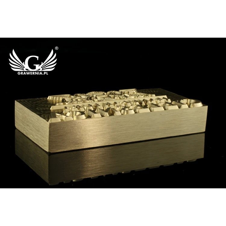 Hot and Cold Logo Embossing Stamp - Die Dimensions: 83x43mm - CNC', located in the category 'Industry and Company / Dies and Metal Stamps'. Do not translate the category.