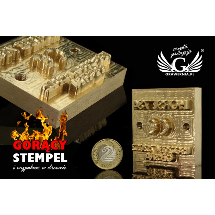 Hot and Cold Logo Embossing Stamp - Die Dimensions: 55x55mm - CNC', located in the category 'Industry and Company / Metal Dies and Stamps'. Do not translate the category.
