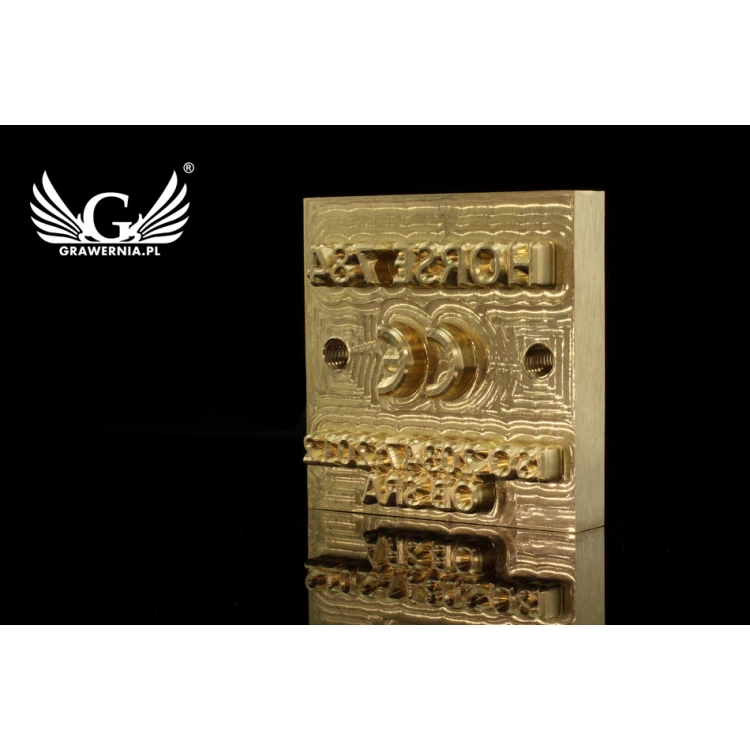 Hot and Cold Logo Embossing Stamp - Die Dimensions: 55x55mm - CNC', located in the category 'Industry and Company / Metal Dies and Stamps'. Do not translate the category.