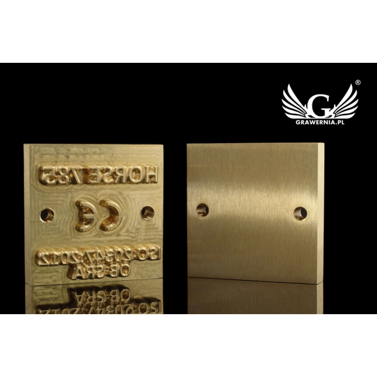 Hot and Cold Logo Embossing Stamp - Die Dimensions: 55x55mm - CNC', located in the category 'Industry and Company / Metal Dies and Stamps'. Do not translate the category.
