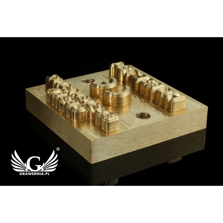 Hot and Cold Logo Embossing Stamp - Die Dimensions: 55x55mm - CNC', located in the category 'Industry and Company / Metal Dies and Stamps'. Do not translate the category.