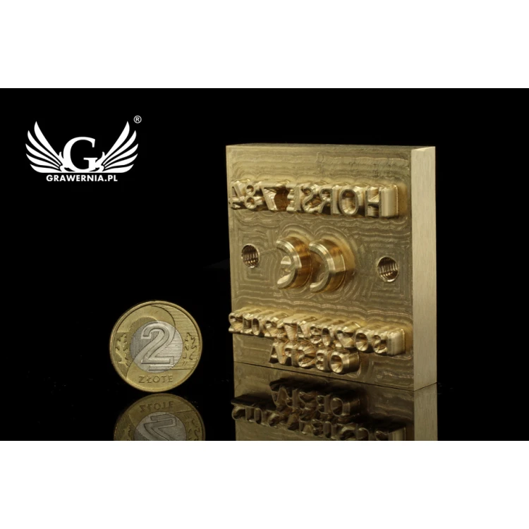 Hot and Cold Logo Embossing Stamp - Die Dimensions: 55x55mm - CNC', located in the category 'Industry and Company / Metal Dies and Stamps'. Do not translate the category.