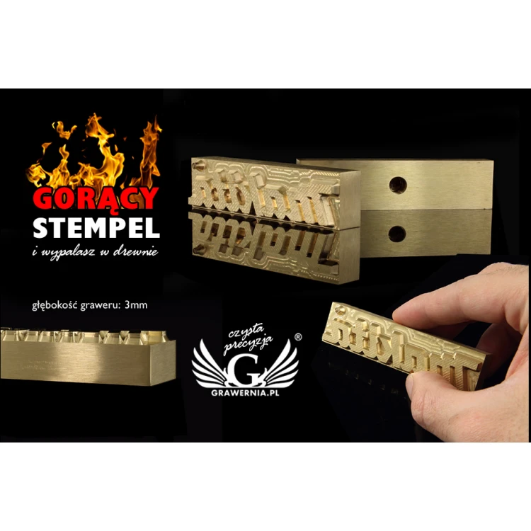 Hot and Cold Logo Embossing Stamp - Die Dimensions: 83x21mm - CNC