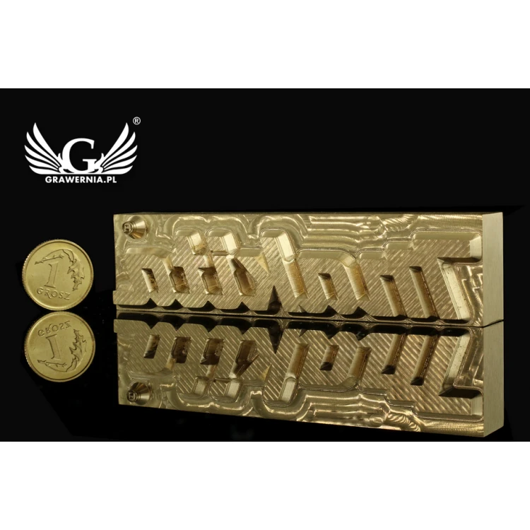Hot and Cold Logo Embossing Stamp - Die Dimensions: 83x21mm - CNC