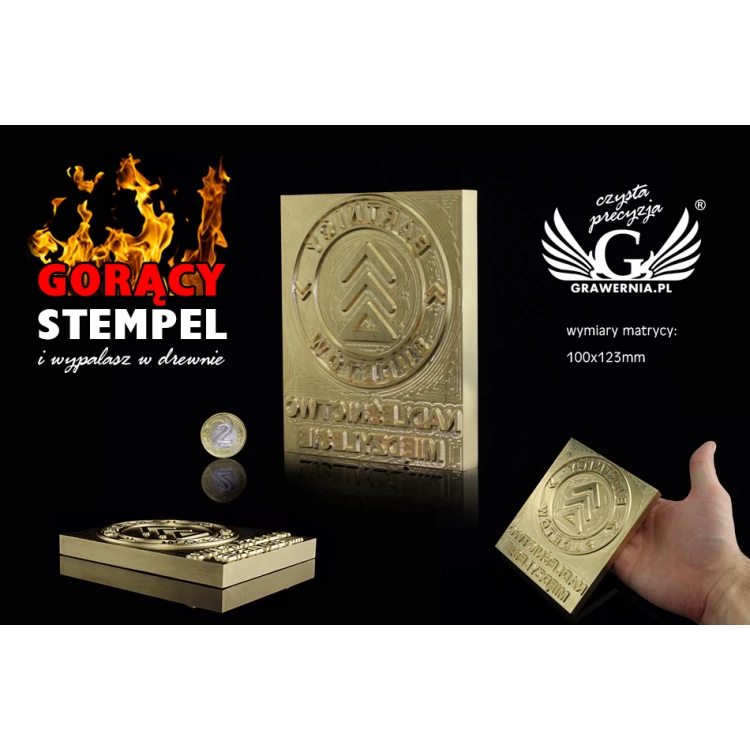 Hot and Cold Logo Embossing Stamp - Die Dimensions: 100x123mm - CNC