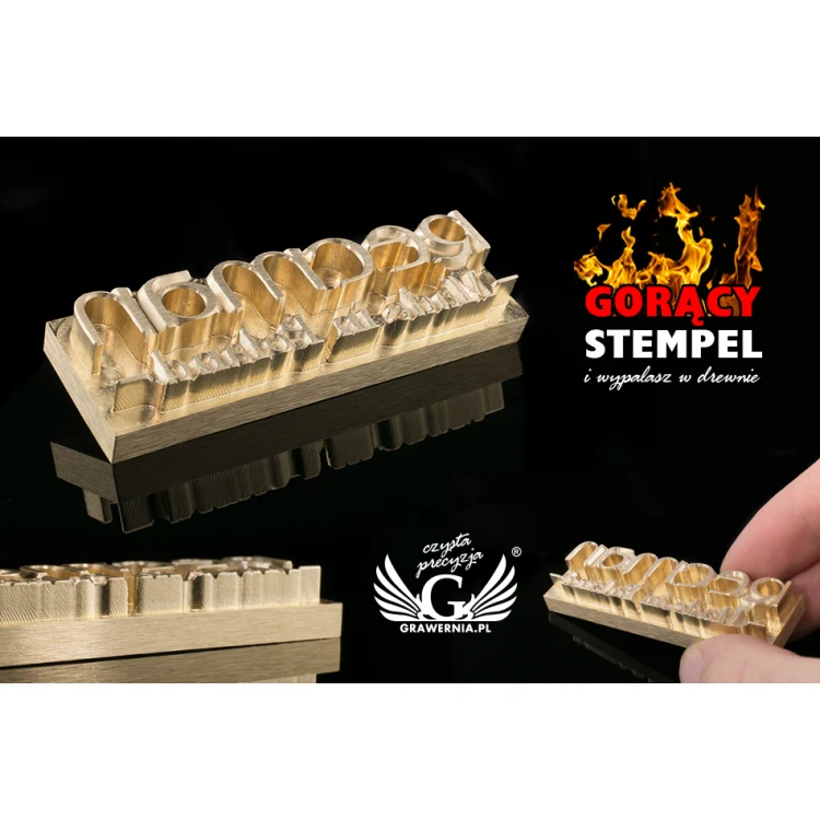Hot and Cold Logo Embossing Stamp - Die Dimensions: 63x20mm - CNC067