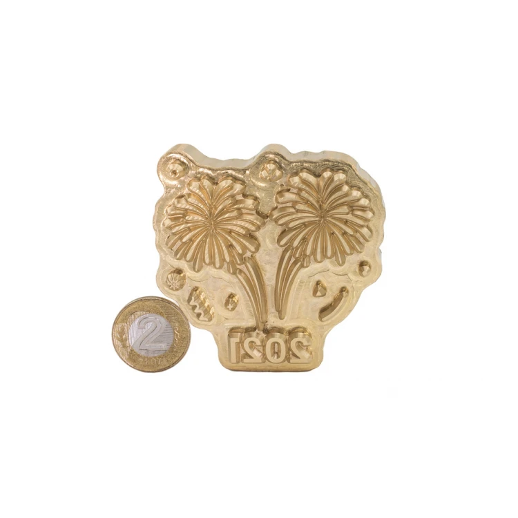 Hot and Cold Logo Embossing Stamp - Die Dimensions: 61.8x61.5mm - CNC086