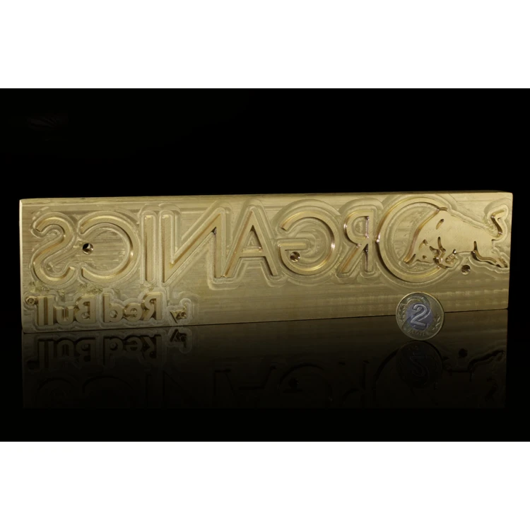 Hot stamping logo press - die dimensions: 233x58mm - CNC', which is in the category 'Industry and Company / Dies and metal stamps'. Do not translate the category.