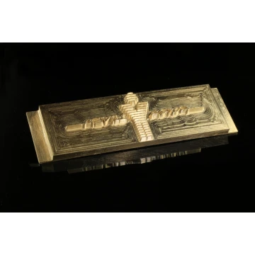 Hot and Cold Logo Embossing Stamp - Die Dimensions: 118x38mm - CNC', which is in the category 'Industry and Company / Metal Dies and Stamps'. Do not translate the category.