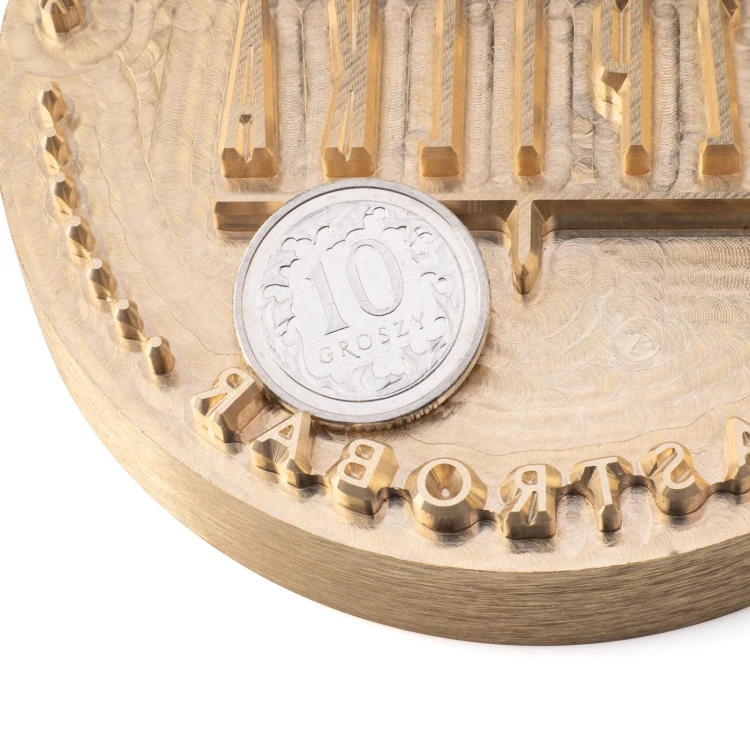 Hot stamp for imprinting logo on bread - die dimensions: 73x73mm - CNC110